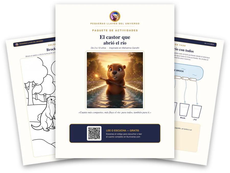 El castor que abrió el río paquete de actividades imprimible: portada, página para colorear y actividades