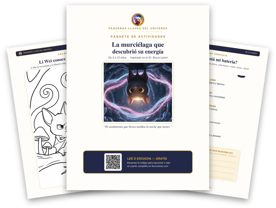 La murciélaga que descubrió su energía paquete de actividades imprimible: portada, página para colorear y actividades