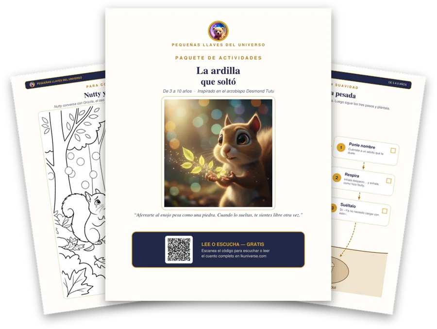 La ardilla que aprendió a soltar paquete de actividades imprimible: portada, página para colorear y actividades