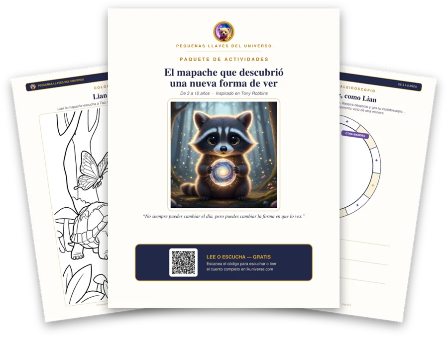 El mapache que descubrió una nueva forma de ver paquete de actividades imprimible: portada, página para colorear y actividades
