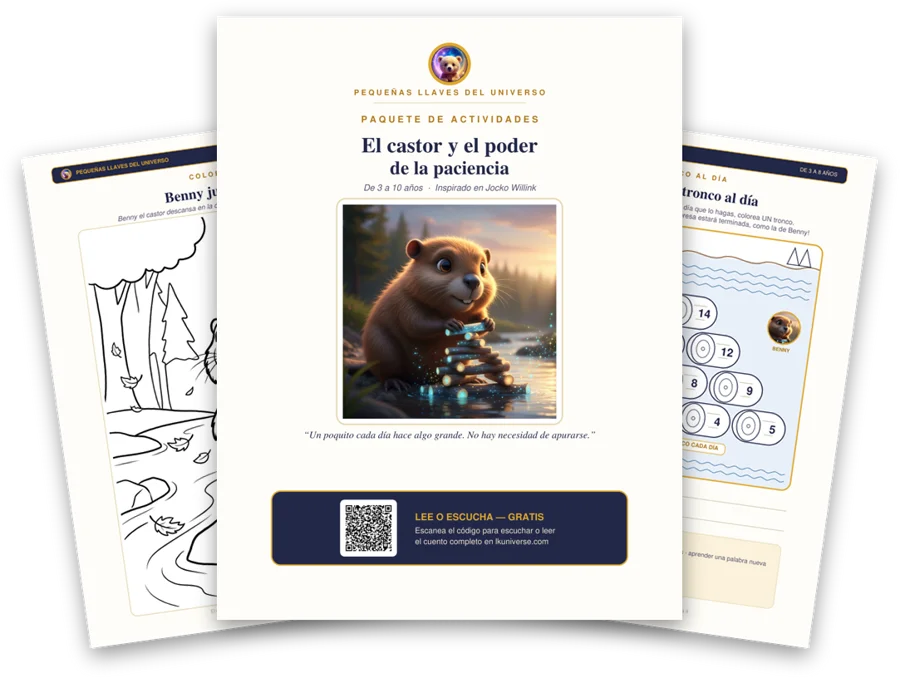 El castor y el poder de la paciencia paquete de actividades imprimible: portada, página para colorear y actividades