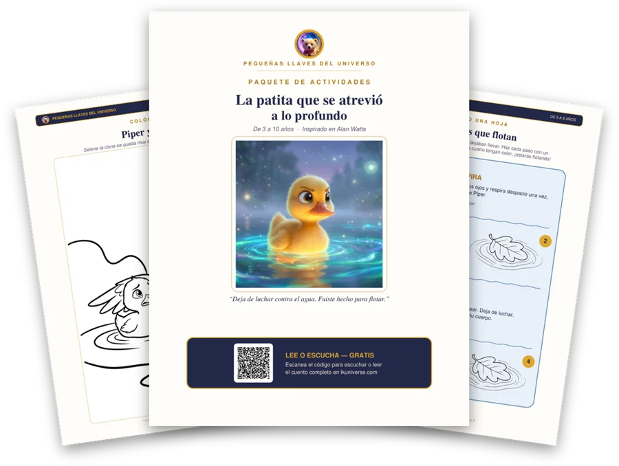 El patito que se atrevió a lo profundo paquete de actividades imprimible: portada, página para colorear y actividades