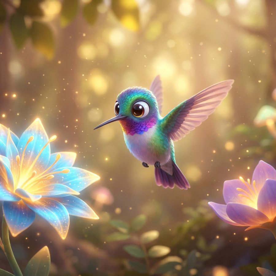 The Hummingbird and the Two Flowers