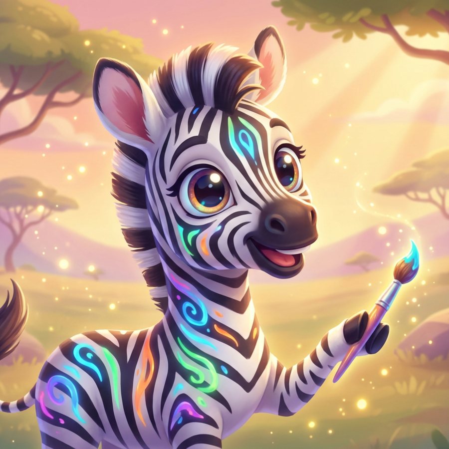 The Zebra Who Painted with Her Stripes